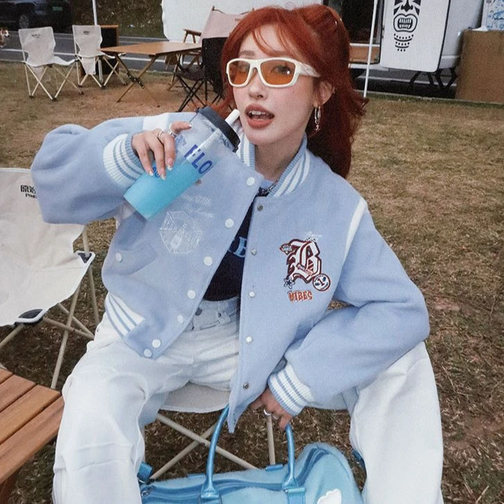 BZ23C2021-1LK BeerBro  NEW 美式学院风短款棒球服外套宽松春季