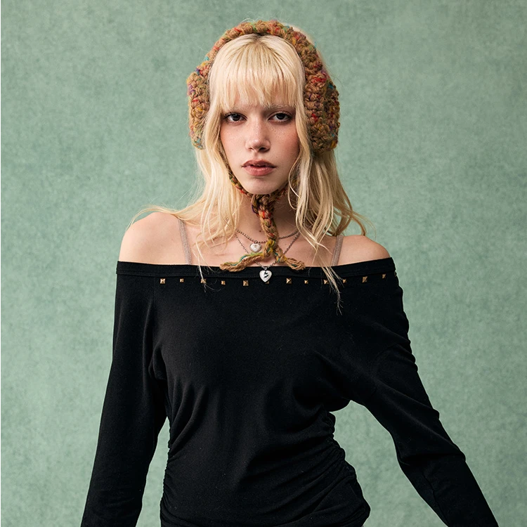 BZ24DLM508-1JL 美式辣妹千禧感针织上衣吊带两件套