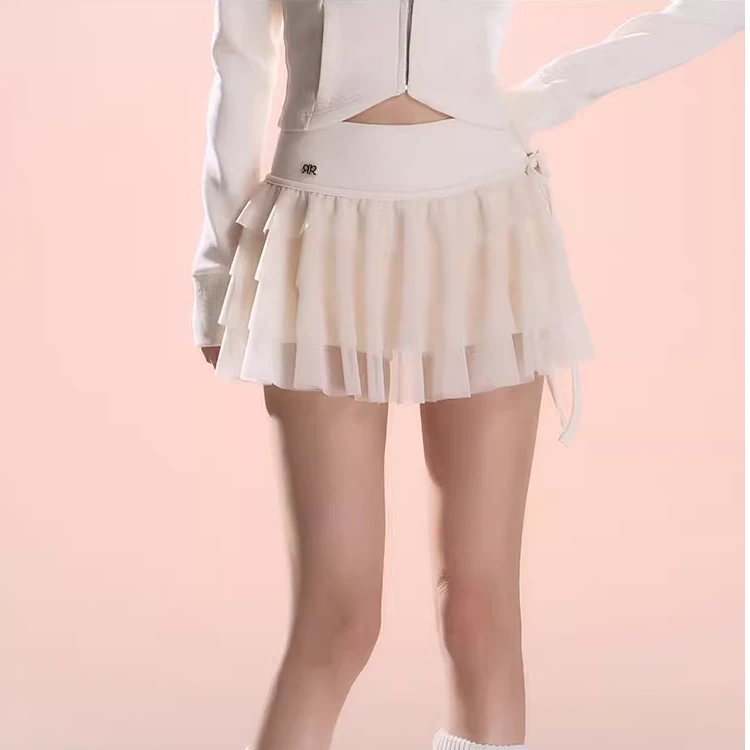 CZ24C5345-1WI 韩系甜美女春季高腰百褶蛋糕裙