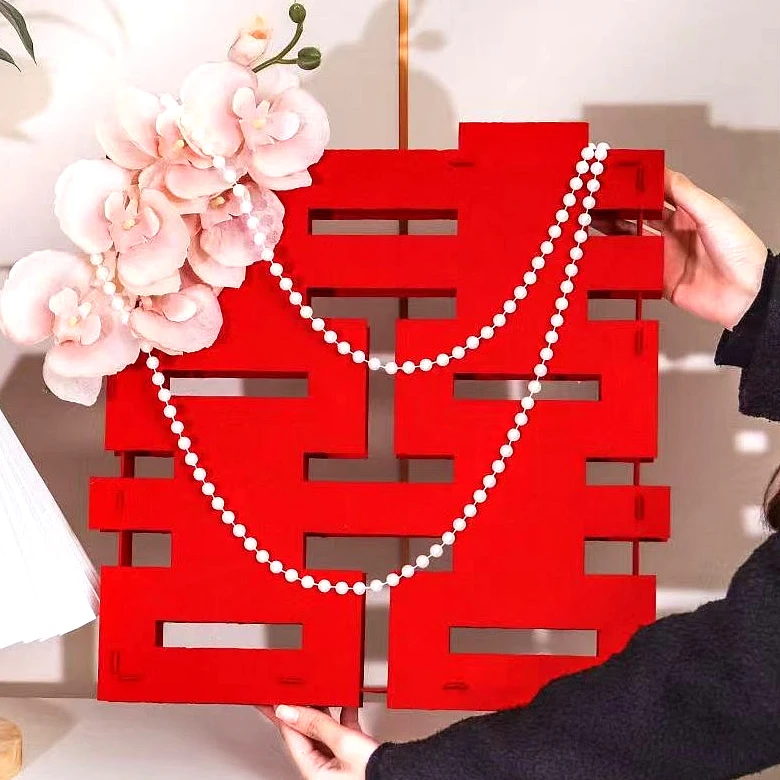 ZZ4050立体喜字摆件客厅婚房装饰摆台订婚结婚松弛感布置婚礼