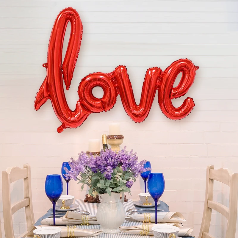 LOVE字母铝箔气球求婚告白场景布置生日婚礼婚房装饰结婚用品大全