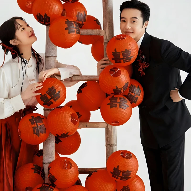 喜字灯笼红色中式书法喜婚房装饰布置新娘拍照道具庭院子挂件婚庆