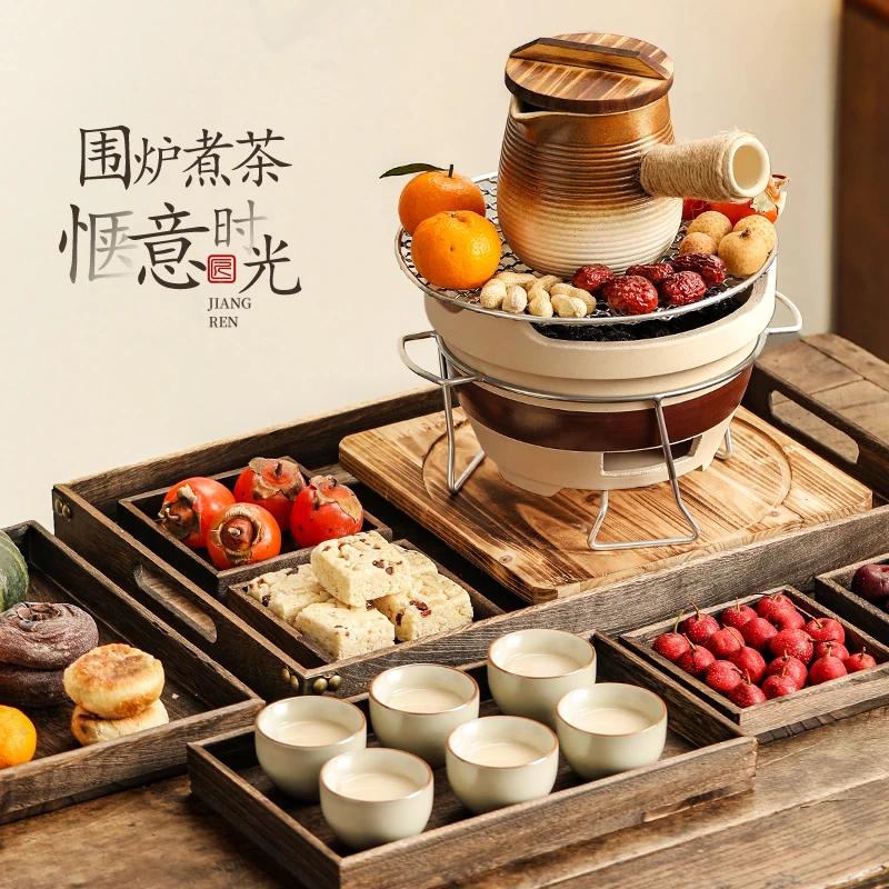 干烧壶新款围炉煮茶云南罐罐奶茶陶壶烤奶土陶罐茶壶古法煮茶器