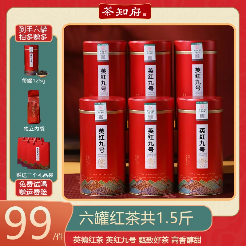 茶知府2025源头直销广东正宗当季英德红茶叶英红九号红茶罐装新茶