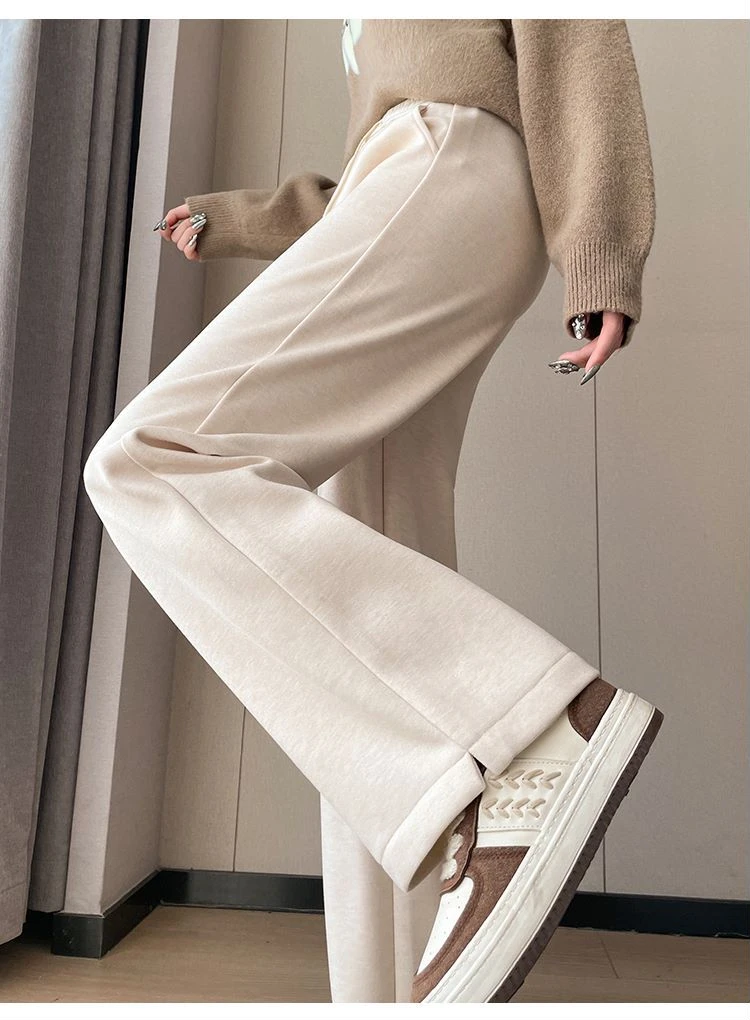 2024年新款高腰窄版直筒裤显瘦时尚休闲百搭秋冬瘦版阔腿裤