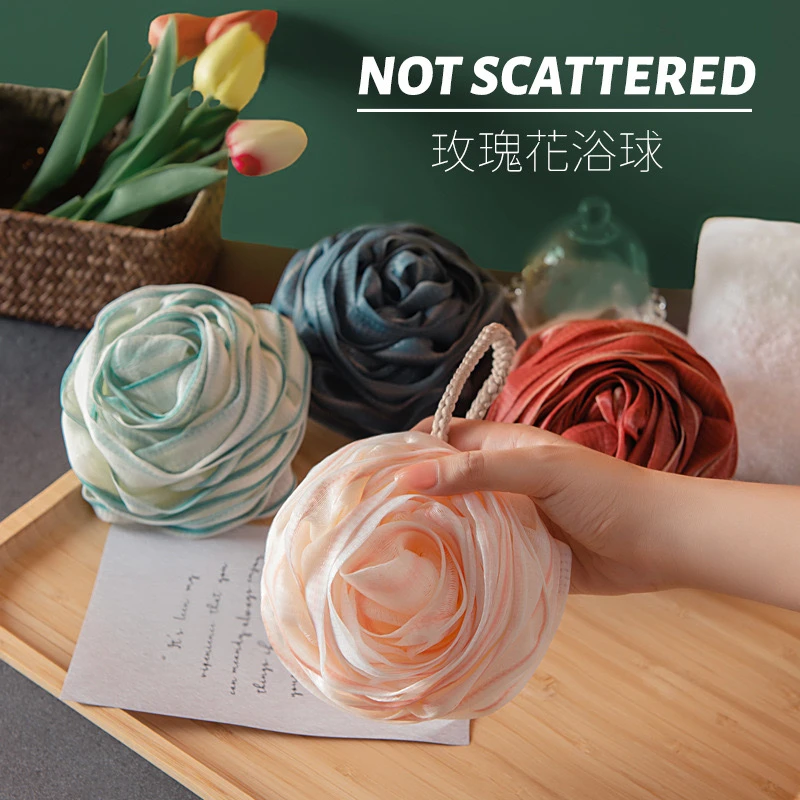 玫瑰花高颜值沐浴不散花沐浴花球柔软超软浴球沐浴球成人不散耐用