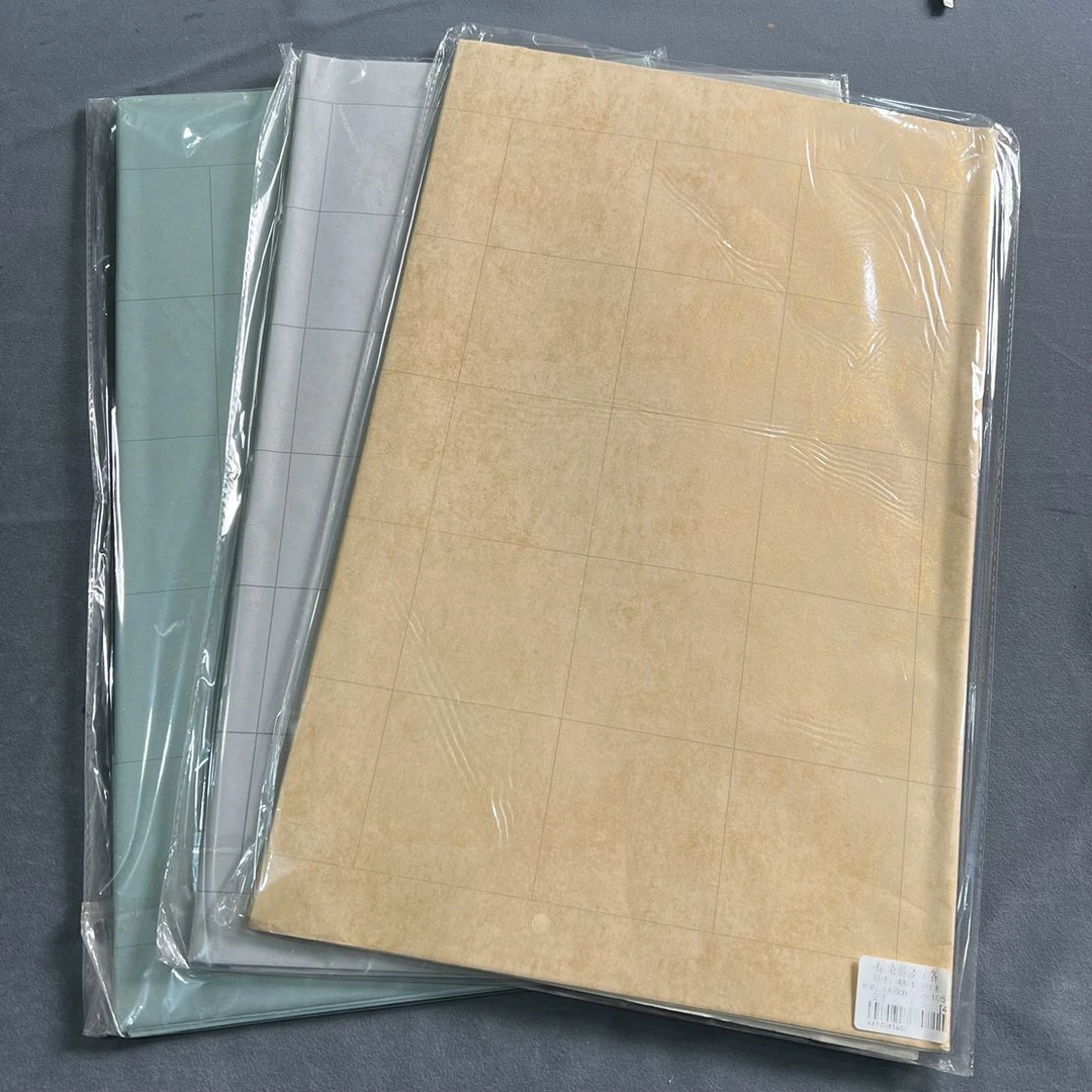 【2份】六尺对开手工蜡染方格书法作品纸