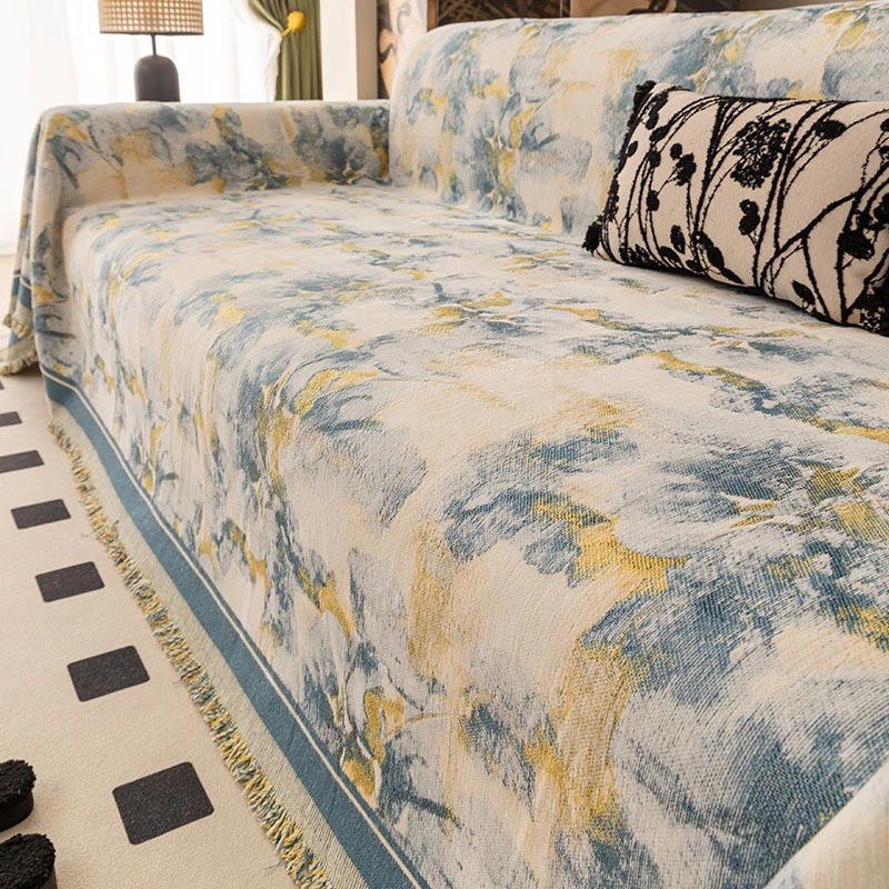 轻奢高级感北欧风沙发巾盖布四季通用2024新款全包防滑沙发垫套罩