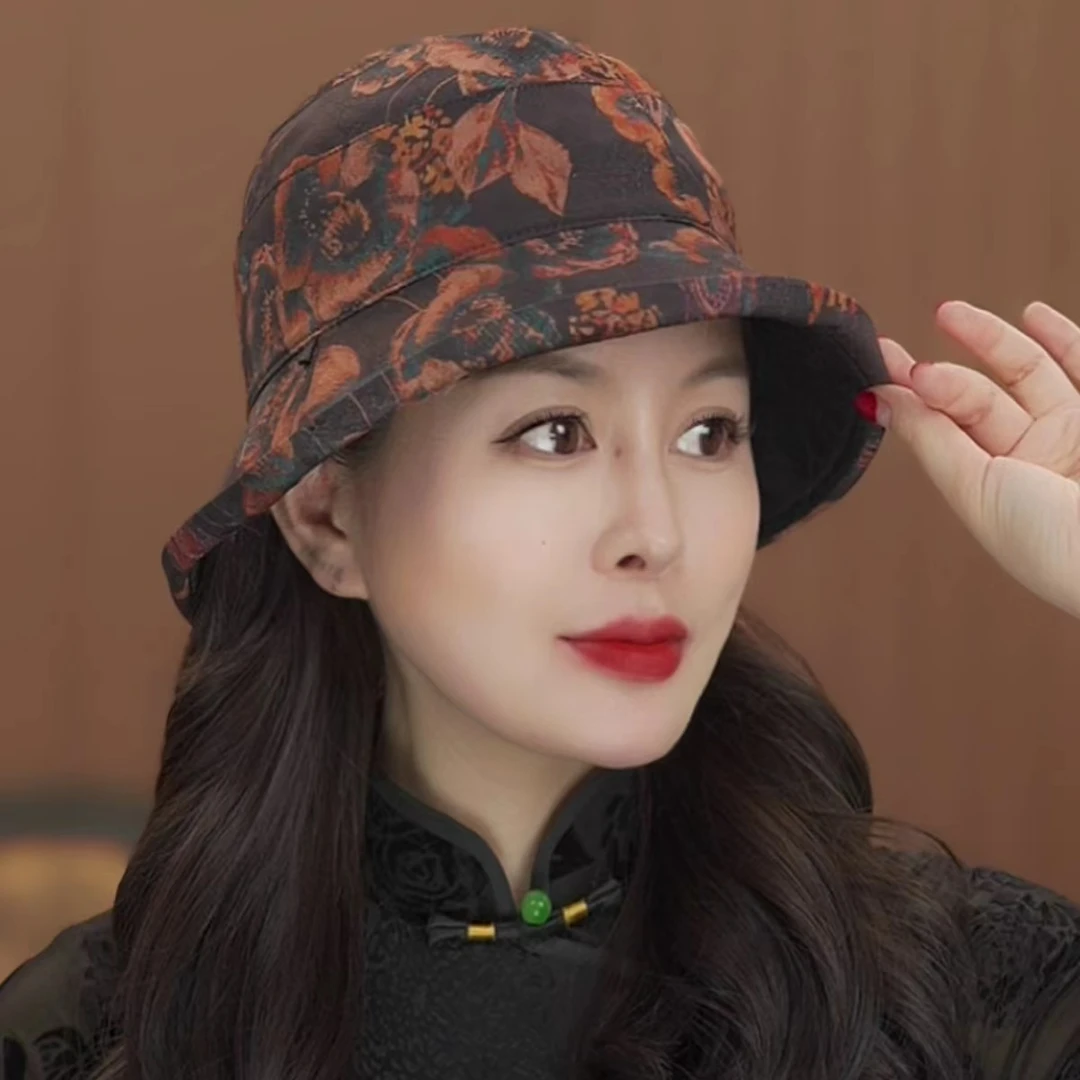 秋冬贝雷帽帽子时尚百搭女士遮阳帽太阳帽印花