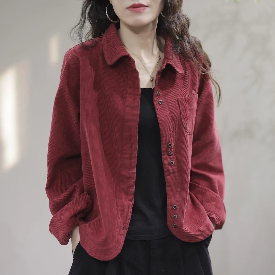 加绒外套女时尚休闲洋气宽松百搭长袖秋款美拉德开衫大码