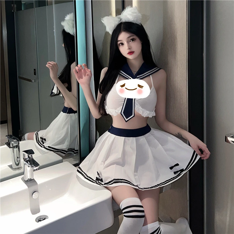 【倚楼听风馆】【不务正业】可爱校园学生服睡衣女jk小情性感百褶裙