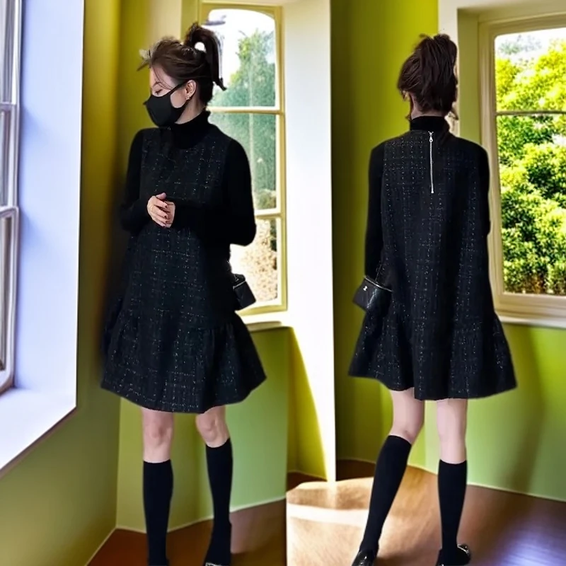 小香风粗花呢马甲裙2025秋冬时尚法式减龄宽松显瘦百搭无袖a字裙