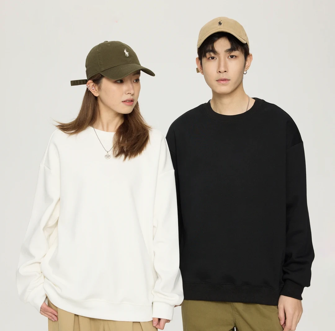 男女同款宽松圆领纯色卫衣情侣款休闲运动卫衣长袖