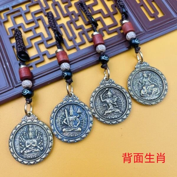 【老师推荐】黄铜十二生肖钥匙扣挂件车钥匙链随身挂饰复古风