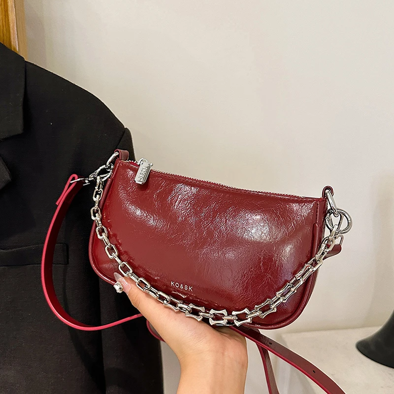 高级感银色小包包女2024新款潮今年流行单肩包小众洋气百搭斜挎包