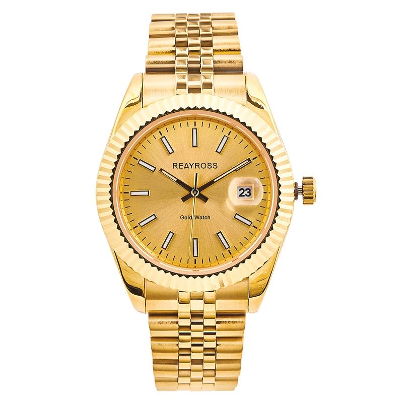 【条钉日志男款】REAYROSS/足金999/全自动机械手表