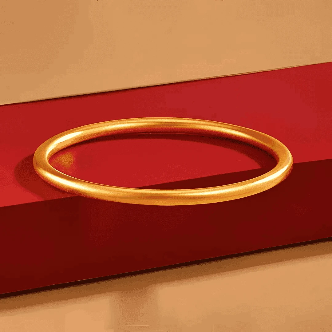 【赠礼盒】高定新中式今典百搭磨砂实心素圈闭口手镯