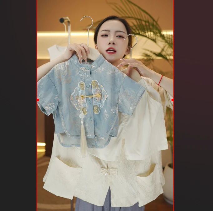 2024新款儿童夏季复古古风中式夏款日常绣花汉服35770