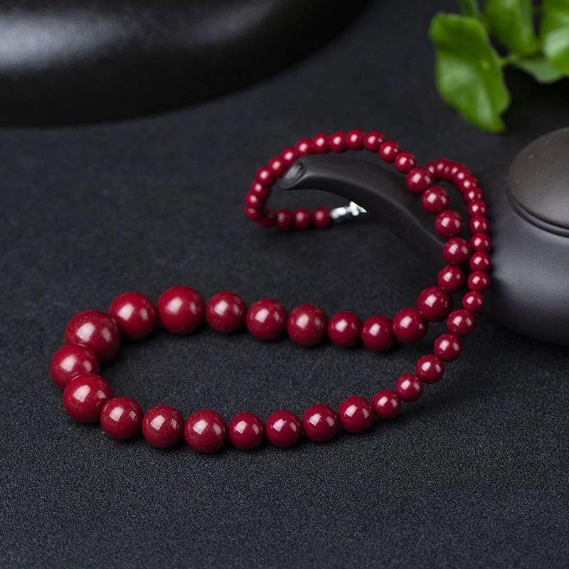 含辰砂工艺品朱砂紫金砂塔链项链节日送妈妈毛衣链女士中国风礼物