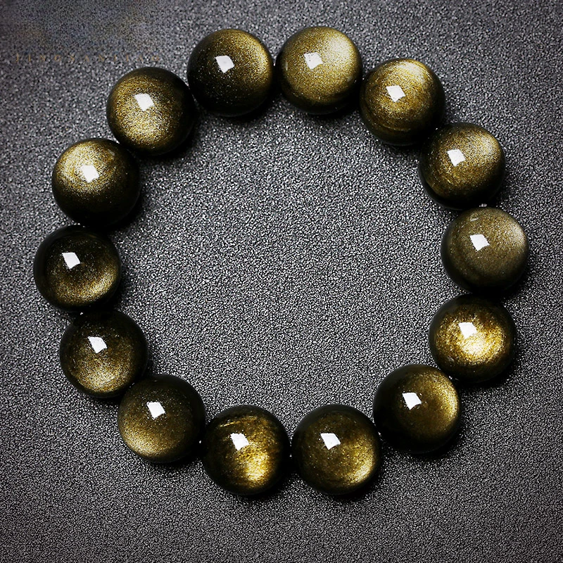 天然黑曜石金曜石手链女转运珠佛珠手串男复古珠子串珠本命年礼物