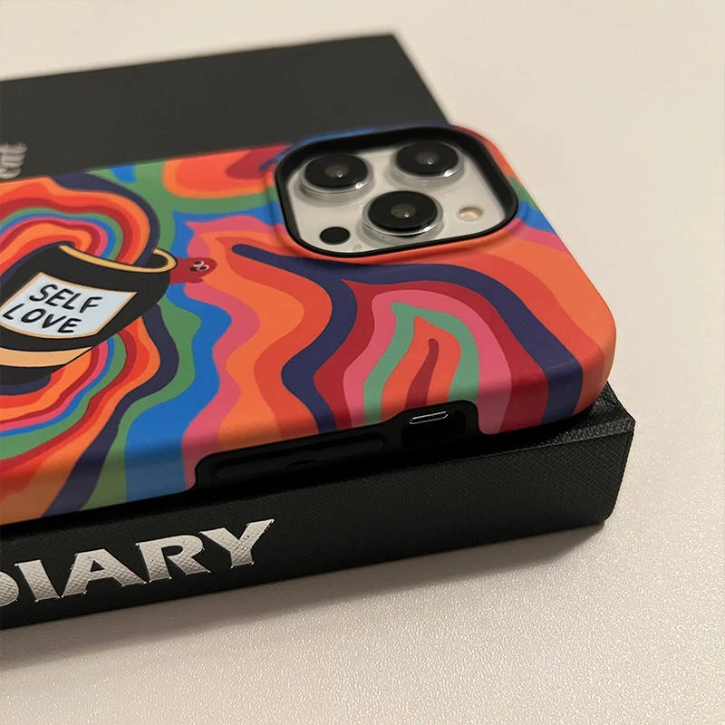 适用【苹果/华为/oppo/vivo/小米】菲林二合一卡通油画手机壳创意女