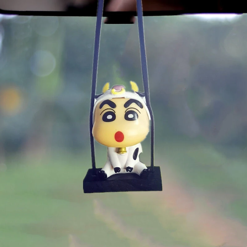 蜡笔小新汽车挂件汽车用品车载秋千鸭汽车后视镜挂件车内装饰用品