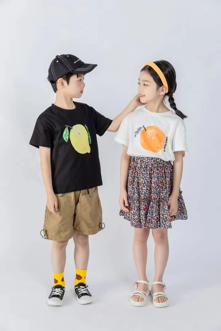 儿童水果印花图案T恤