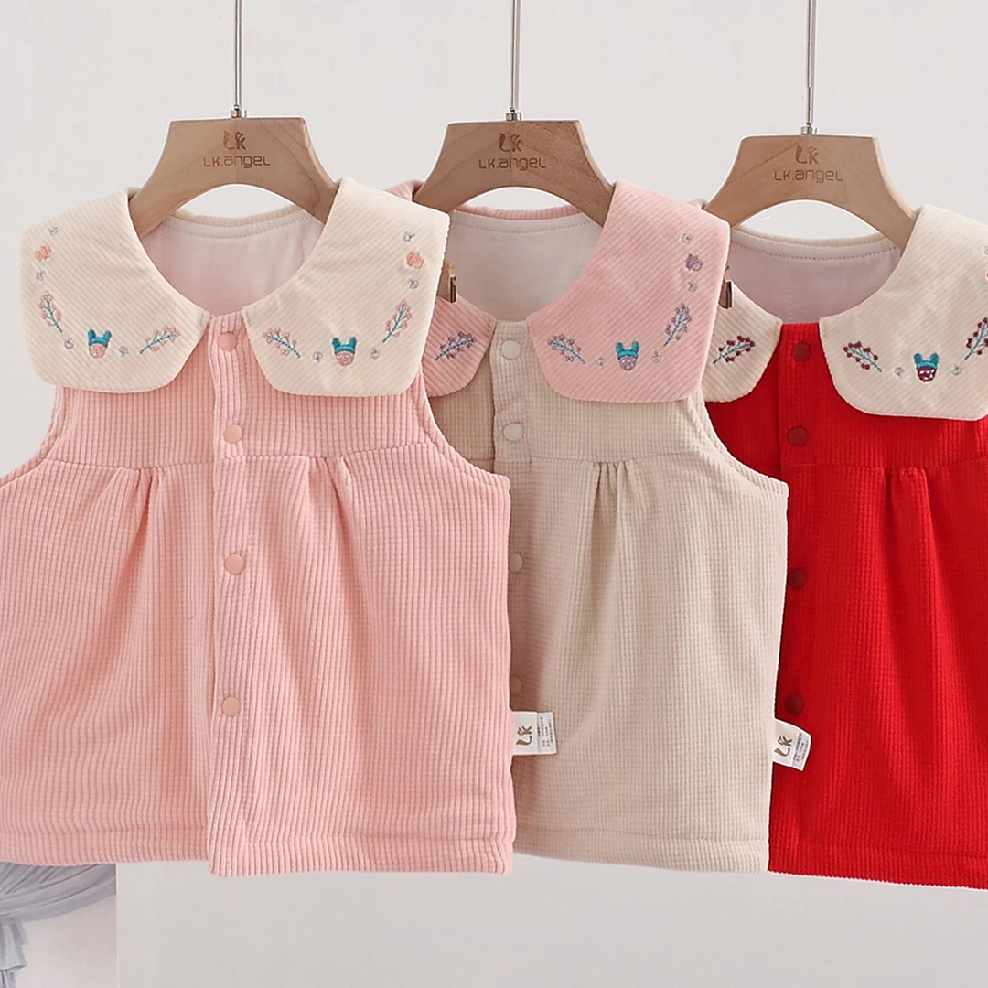 草莓花朵可爱大领子马甲72176