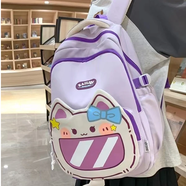 可爱猫咪大容量双肩书包儿童女童小学生休闲百搭