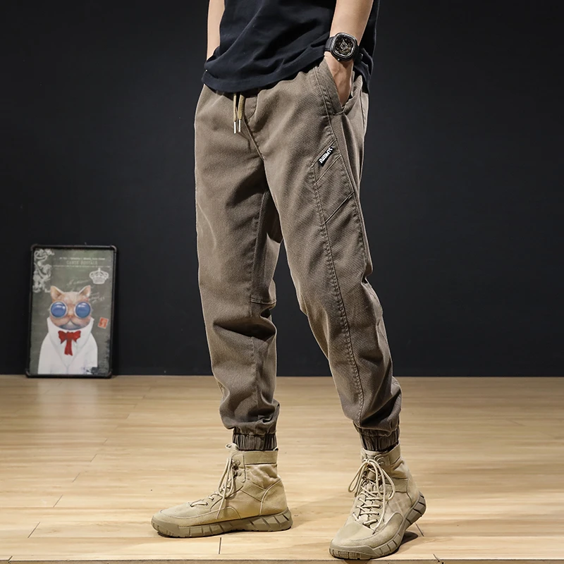 干活穿的裤子男耐磨宽松束脚弹力夏季工地防撕裂工作服劳保工作裤