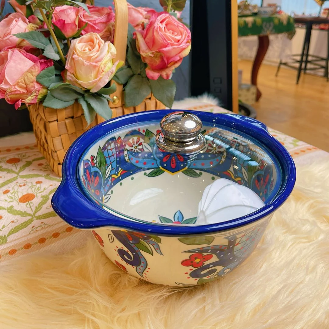 【佰食果专属】【紫色花海语带盖汤锅】10寸带盖汤锅简约不能明火烧