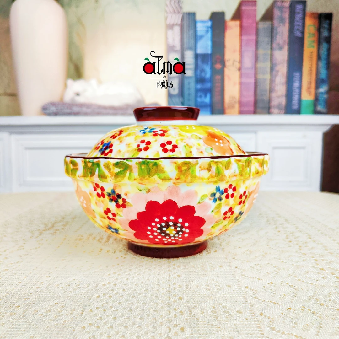 【Reborn组合】阿勒玛【莫奈花园】家用6寸手绘陶瓷加厚带盖碗