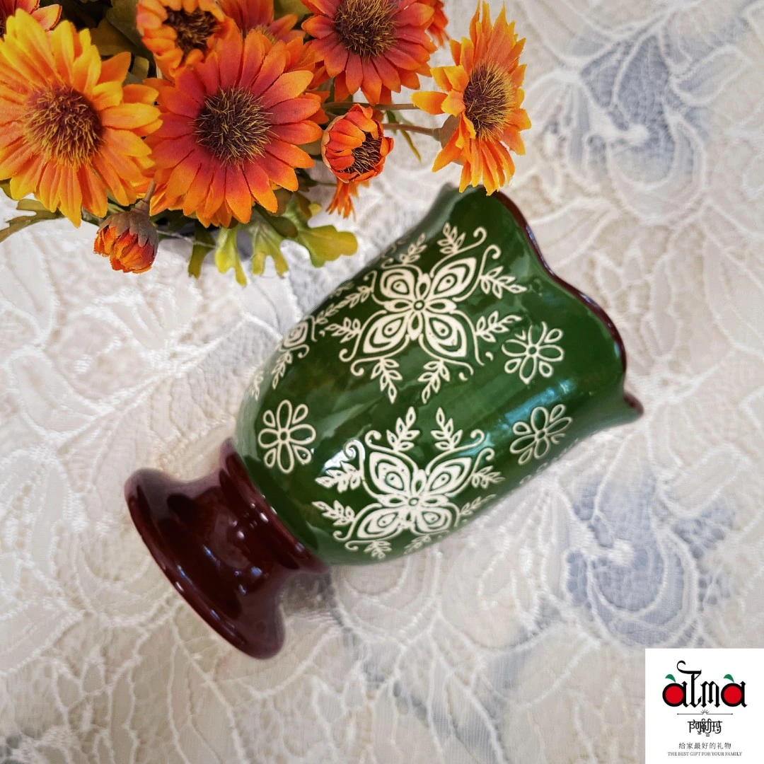 阿勒玛 新疆包邮【常青藤】手绘筷子筒加厚防烫餐盘欧式储物瓶