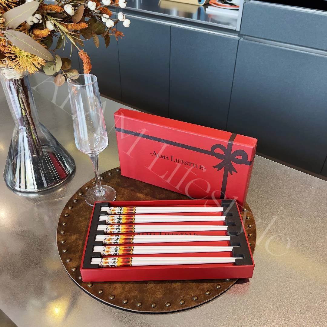 艾迪亚 新疆包邮【秋日花语】家用高档轻奢筷子欧式复古