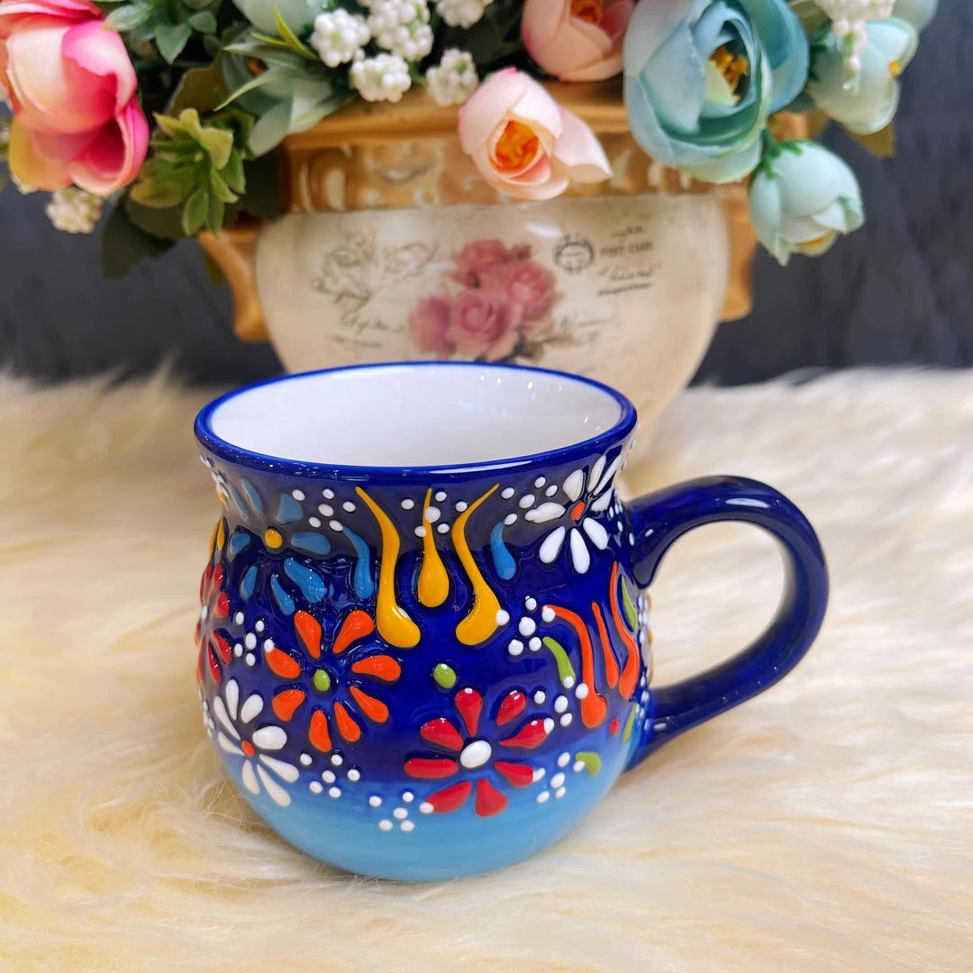 【佰食果甄选专属】阿勒玛 【大肚杯组合】A380ml大肚杯手绘水杯2个