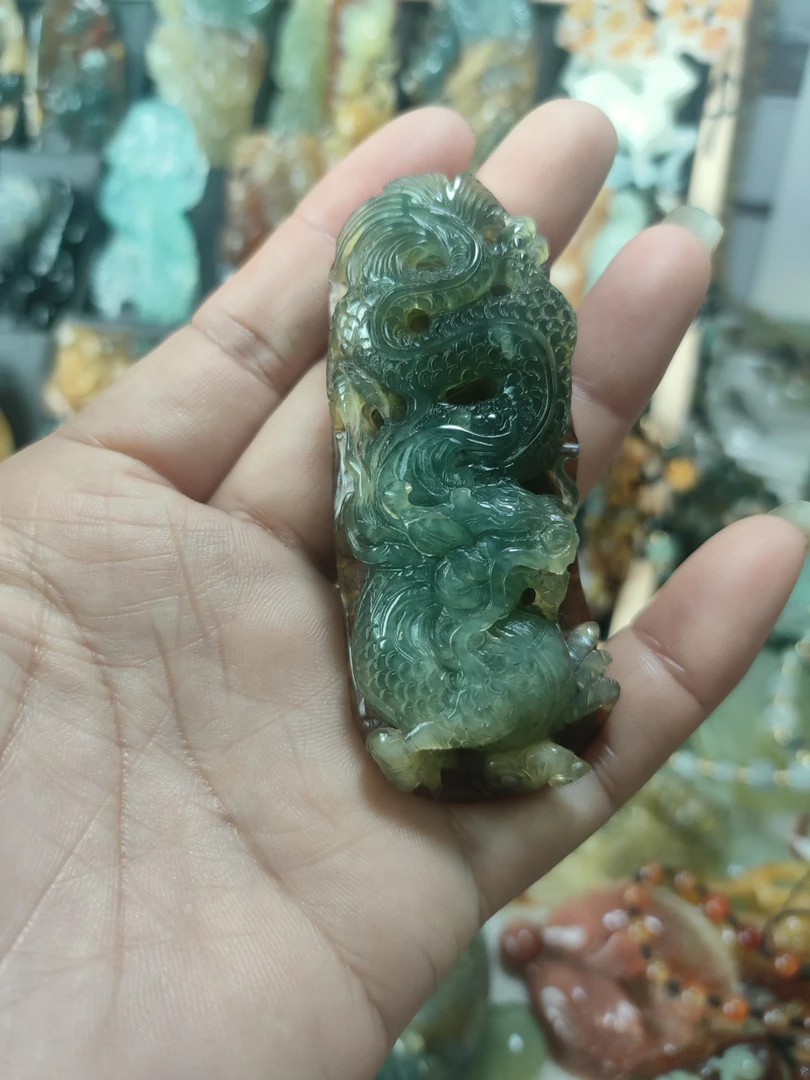 吊坠挂件岫玉龙牌