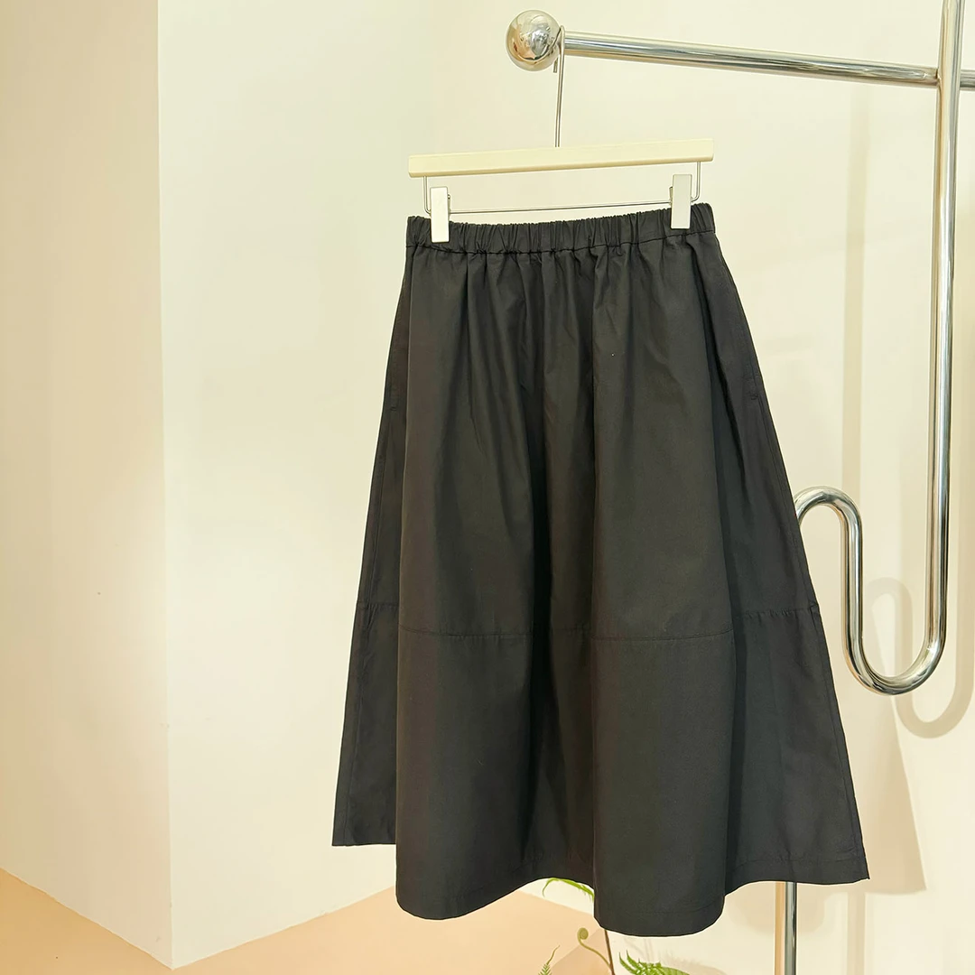 TOLDROLE/设计师复古工装松紧腰高腰显瘦遮跨半身裙1923