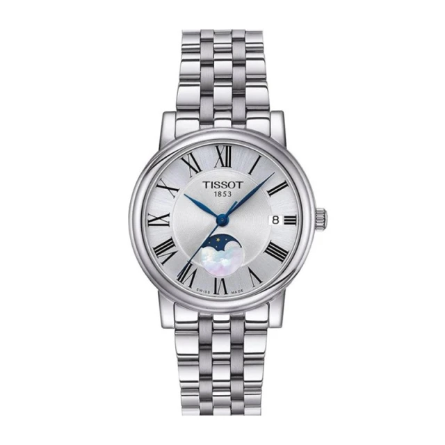 未使用 Tissot/天梭 卡森月相石英女表/T122.223.11.033.00