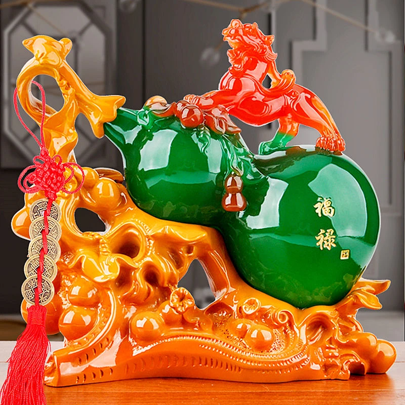 貔貅葫芦中式客厅入户玄关电视柜博古架酒柜家居装饰品工艺品摆件