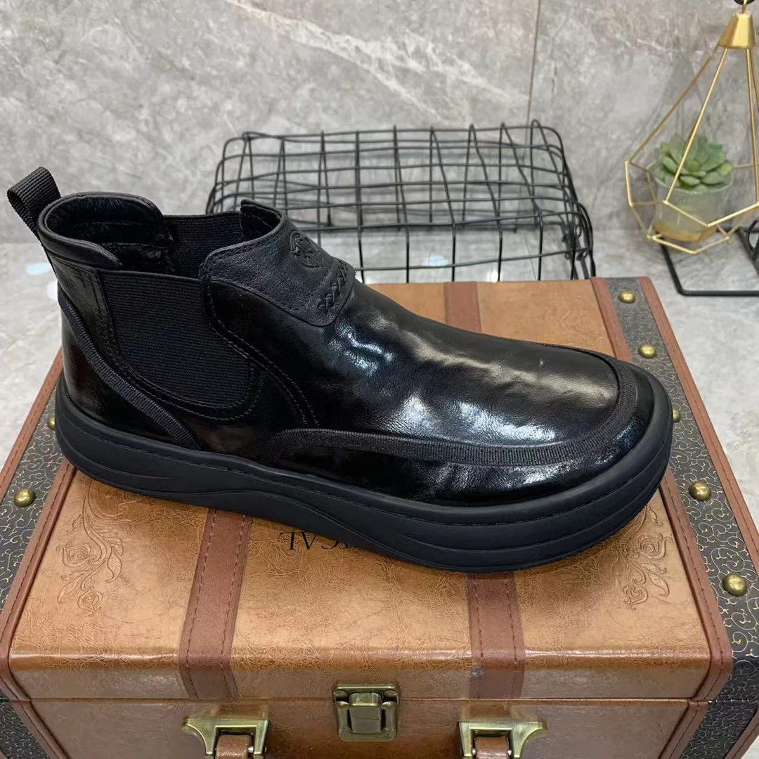 广州冬季加绒纯皮芒果男鞋！3916-534