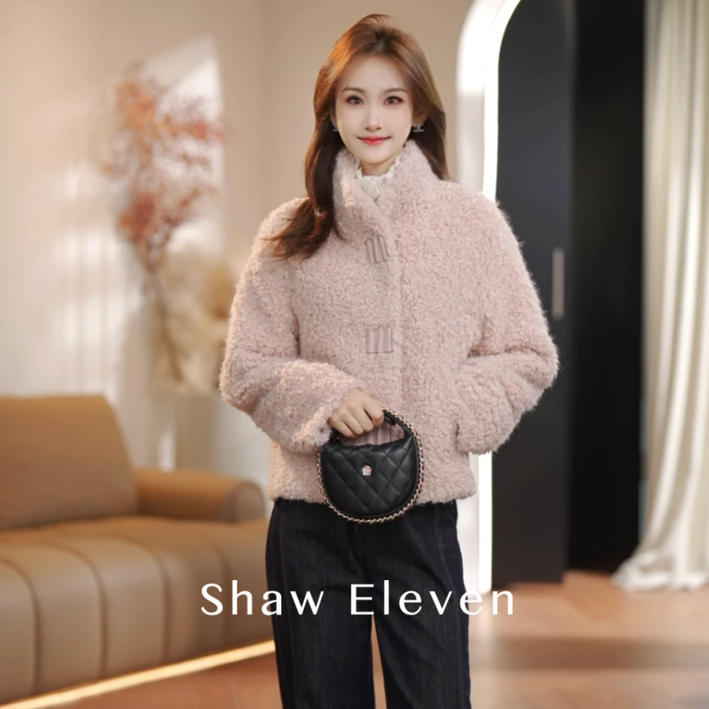 【ShawEleven】秋冬新款小香风时尚颗粒绒外套短款高级感保暖2456
