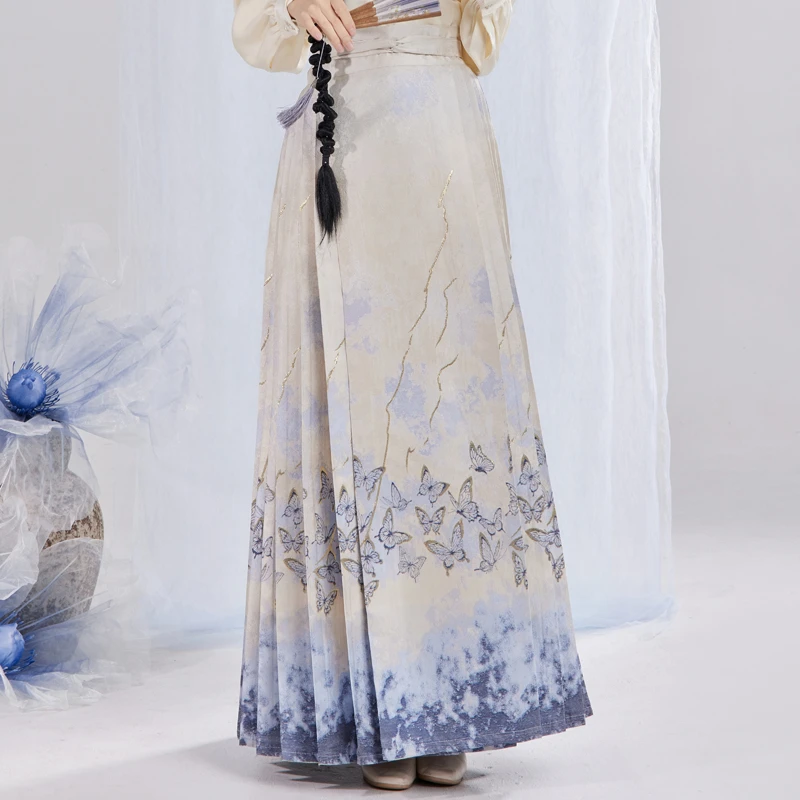 【梦蝶】四季新款重工仿妆花织金明制汉服曹县马面裙中国风