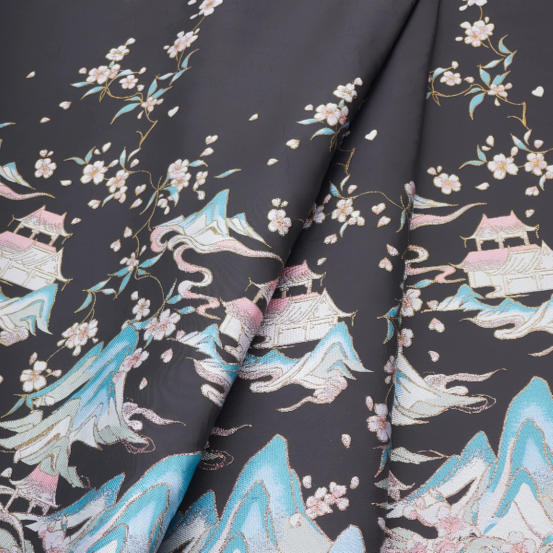 雅韵【江山如画】新中式国风旗袍古风礼裙汉服布料马面裙面料