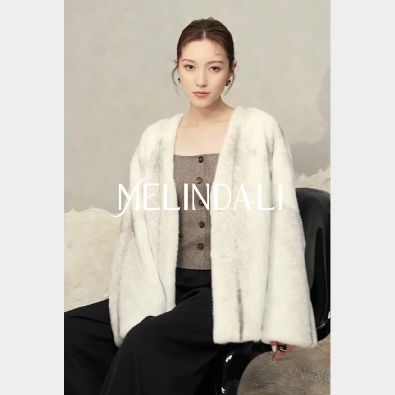 Melinda Li【本真之美】梦颖私服黑标嵿奢丹麦本色银十字貂短二水貂