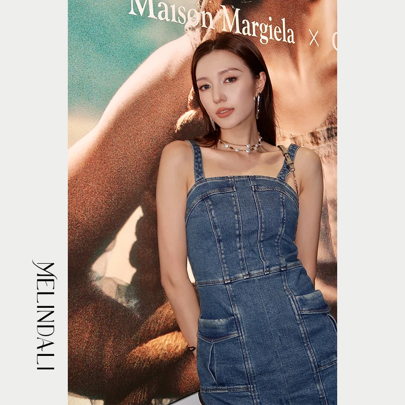 Melinda Li【波普美学】法式复古新疆棉水洗牛仔牛仔连衣裙