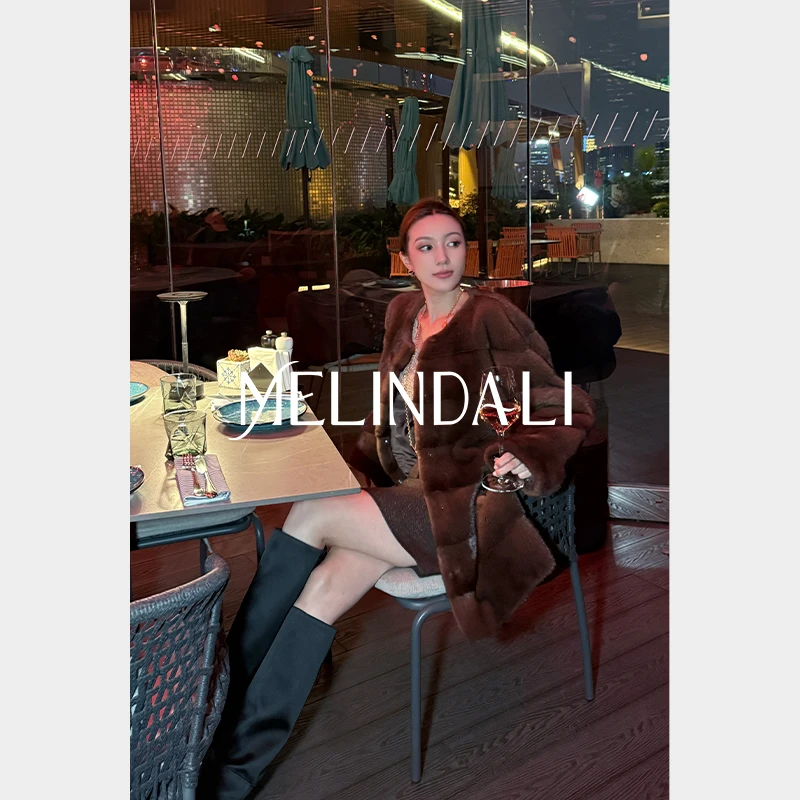 Melinda Li【美神降临】黑标丹麦紫标原色短二横排宾霸咖啡貂皮草