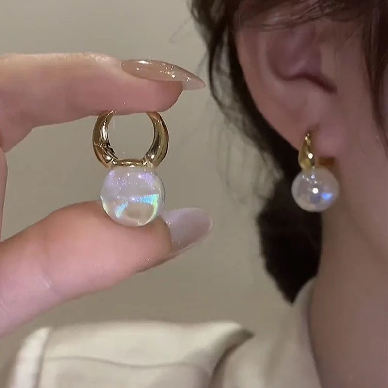 人鱼姬珍珠耳扣法式高级感小众设计气质轻奢耳环新款潮耳饰