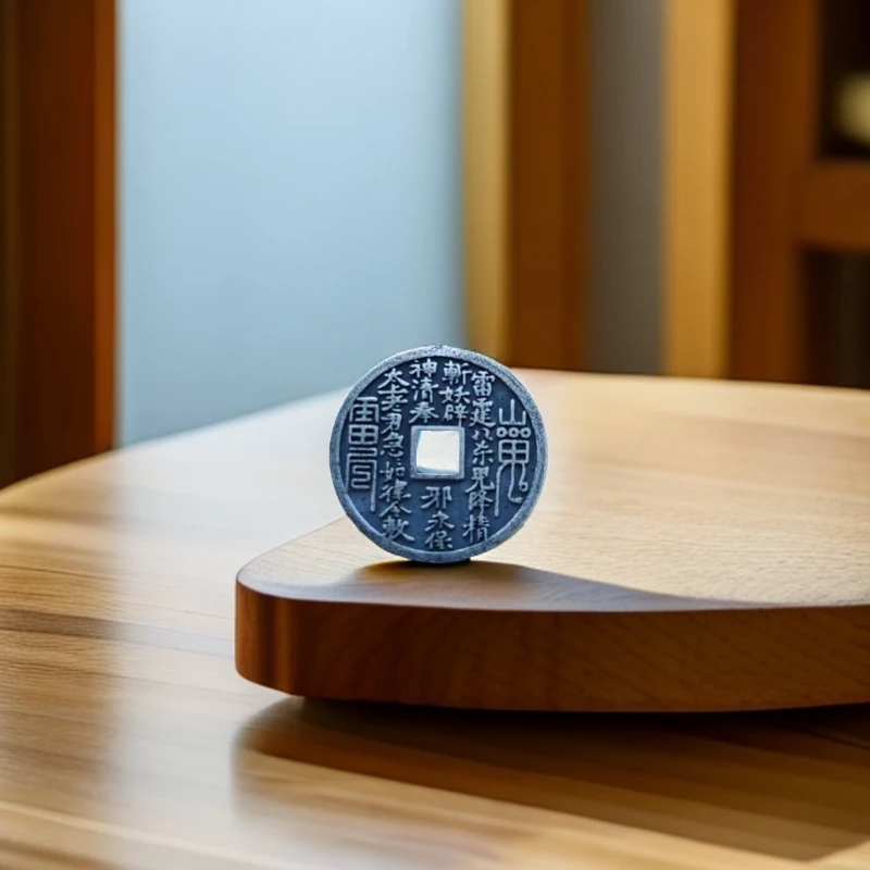 吊坠足银 999足银山鬼花钱复古八卦挂饰吊坠钥匙扣小挂饰