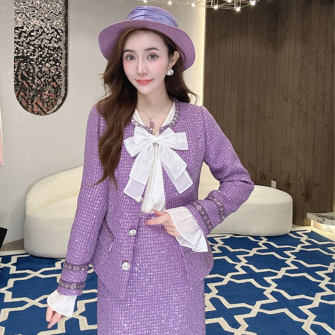 【MIA.G】【夜幕流星闪】重工修身小香风上衣  XY631