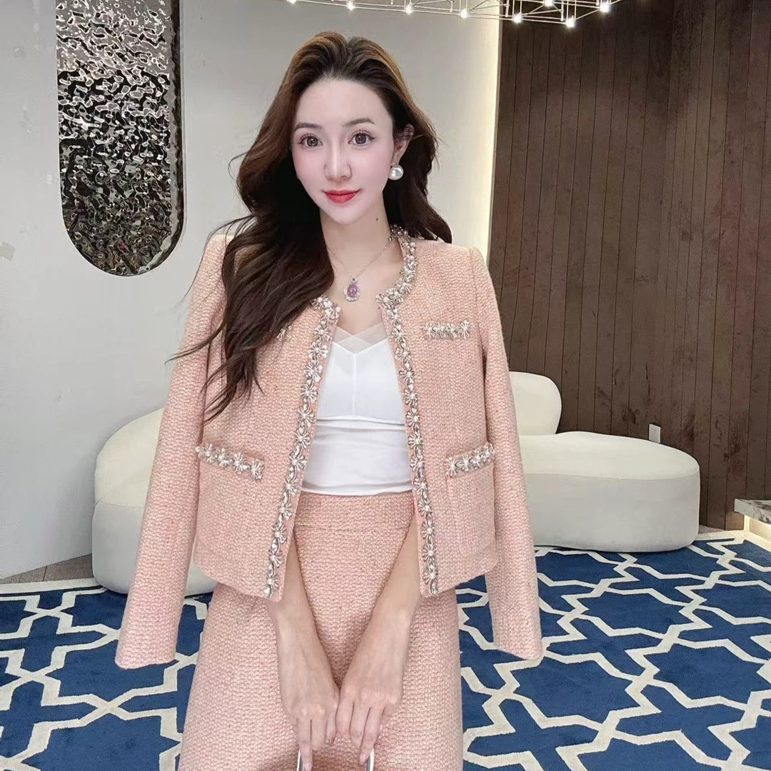 【MIA.G】【羽绒】【琳琳晶致】重工粗花呢小香风上衣   XY212R